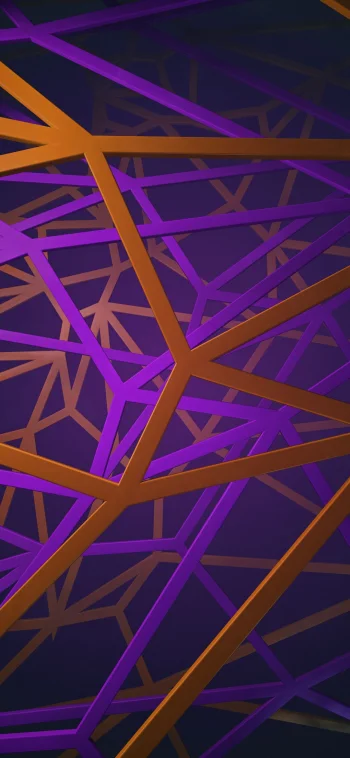 4K Abstract Purple Orange Geometric Lines Wallpaper