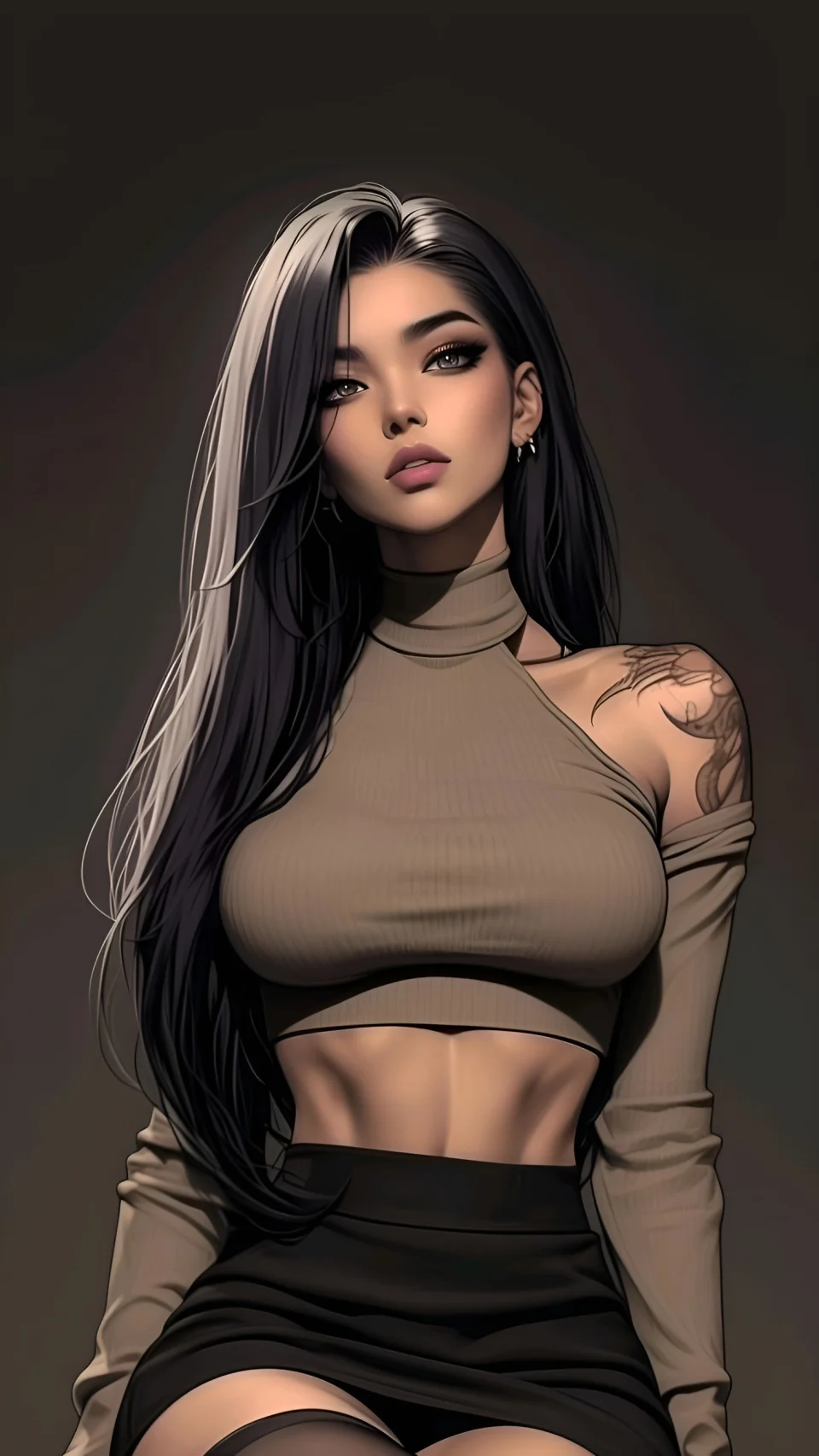 4K Ai Girl Wallpaper Elegant Dark Aesthetic Digital Art Portrait - AI wallpaper - 4K