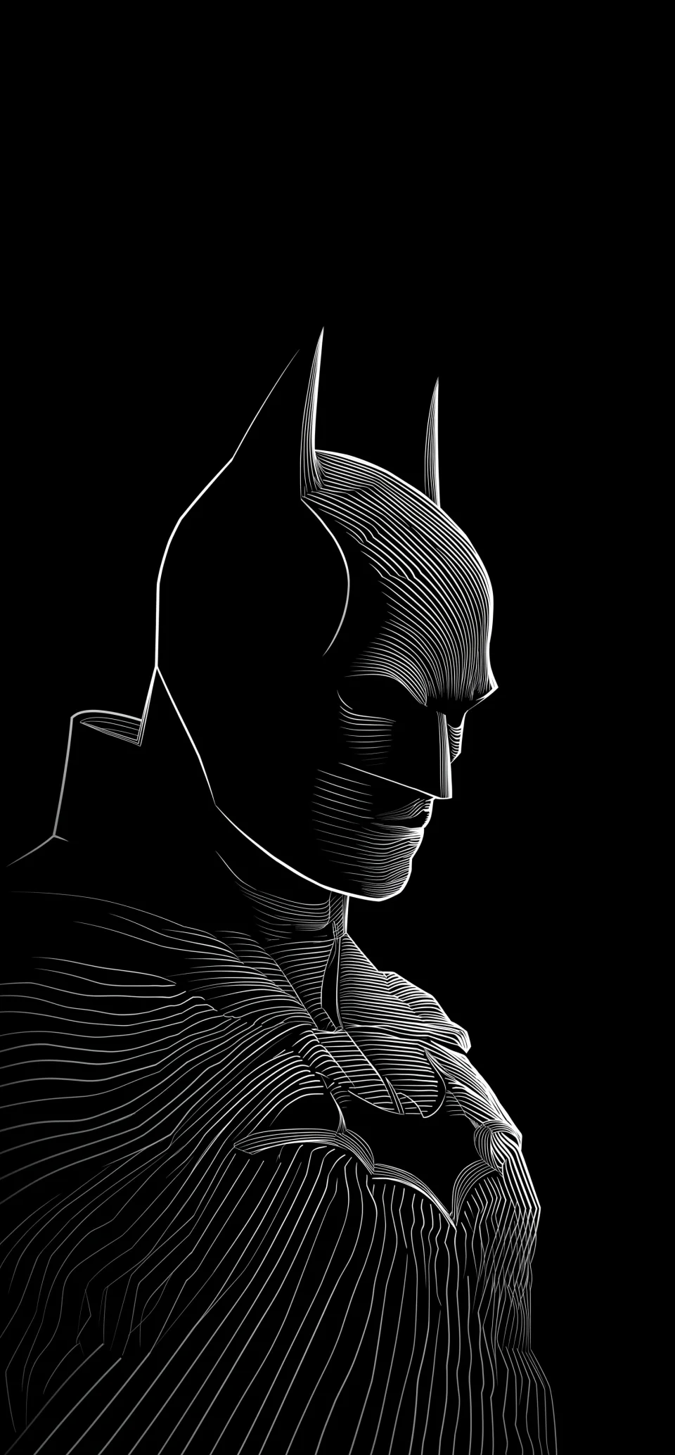 4K Batman Minimal Line Art Wallpaper Dark Knight Silhouette - Superheroes wallpaper - 4K