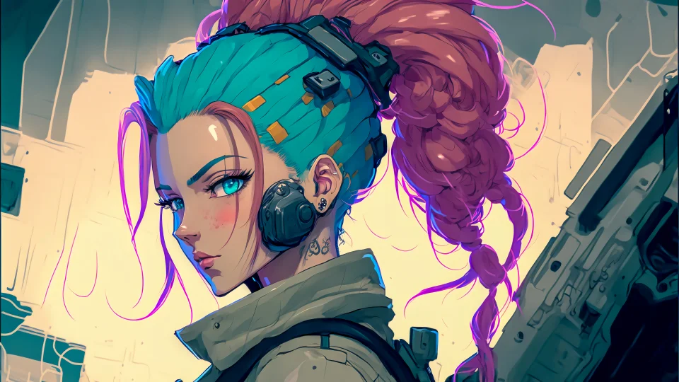 4K Cyberpunk Anime Girl Soldier Wallpaper - AI wallpaper - 4K