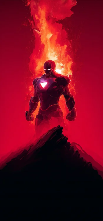 4K Iron Man Armor Wallpaper – Fiery Red Marvel Art