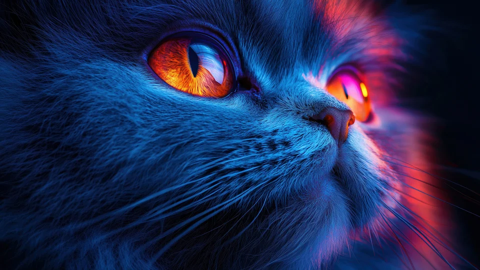 4K Neon Cat Eyes Close-up Wallpaper - Animals wallpaper - 4K