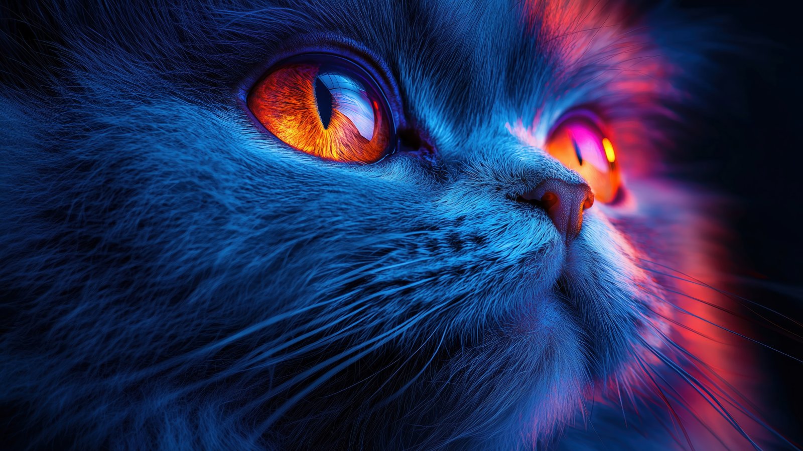 4K Neon Cat Eyes Close-Up Wallpaper - Animals wallpaper - 4K