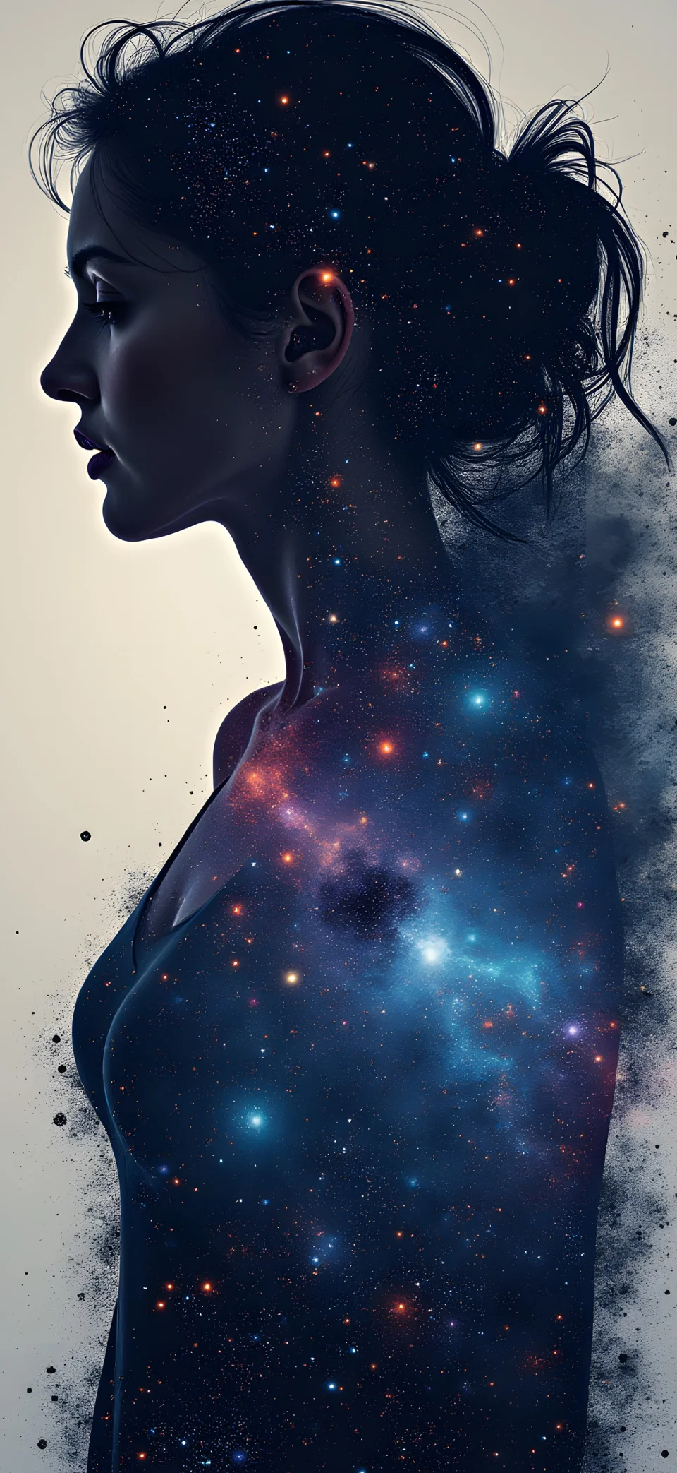 A Woman S Silhouette Filled With Constellation 4K Wallpaper For... - AI wallpaper - 4K