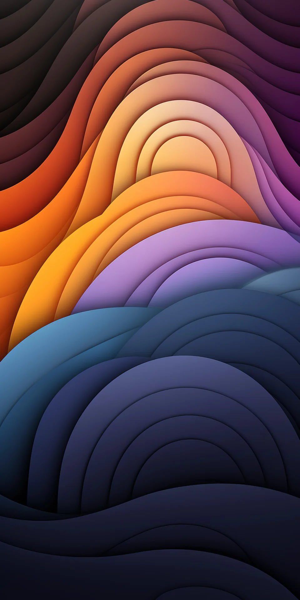 Abstract Layered Waves Wallpaper 4K Ultra HD Modern Gradient... - Abstract wallpaper - 4K