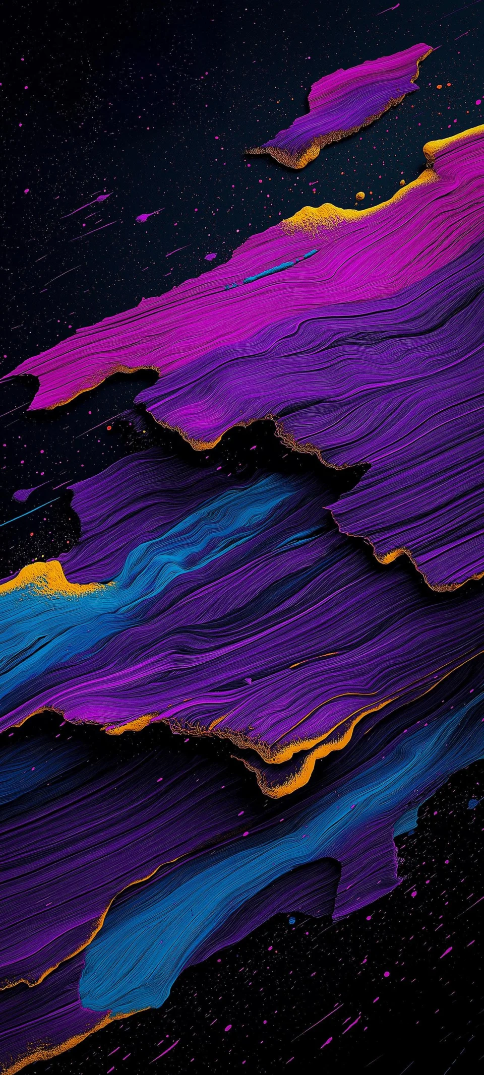 Abstract Neon Wave Texture 4K Wallpaper Purple & Blue Fluid Art - Abstract wallpaper - 4K