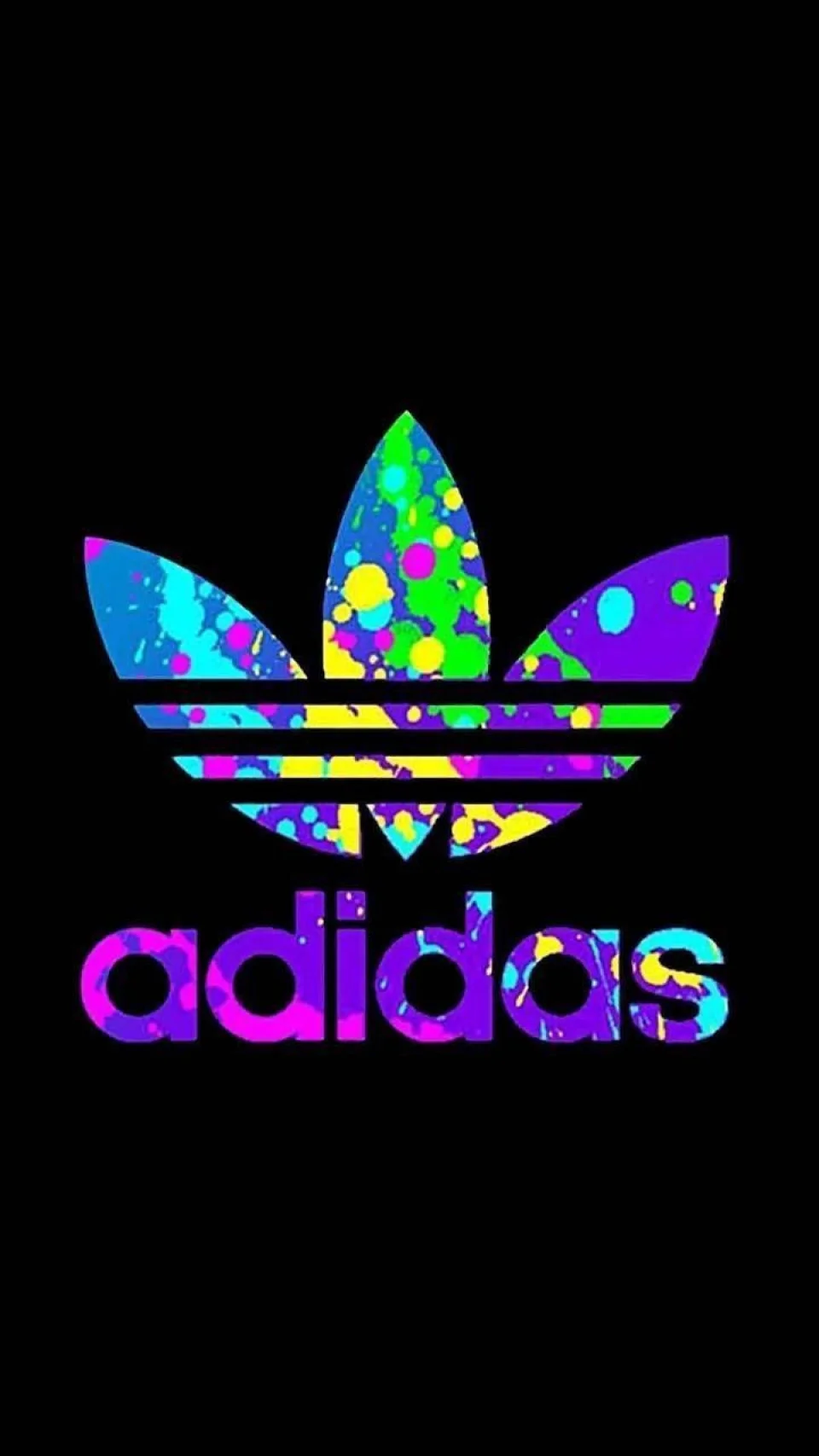 Adidas Logo Colorful Paint Splatter 4K Wallpaper Black Aesthetic - Logo wallpaper - 4K