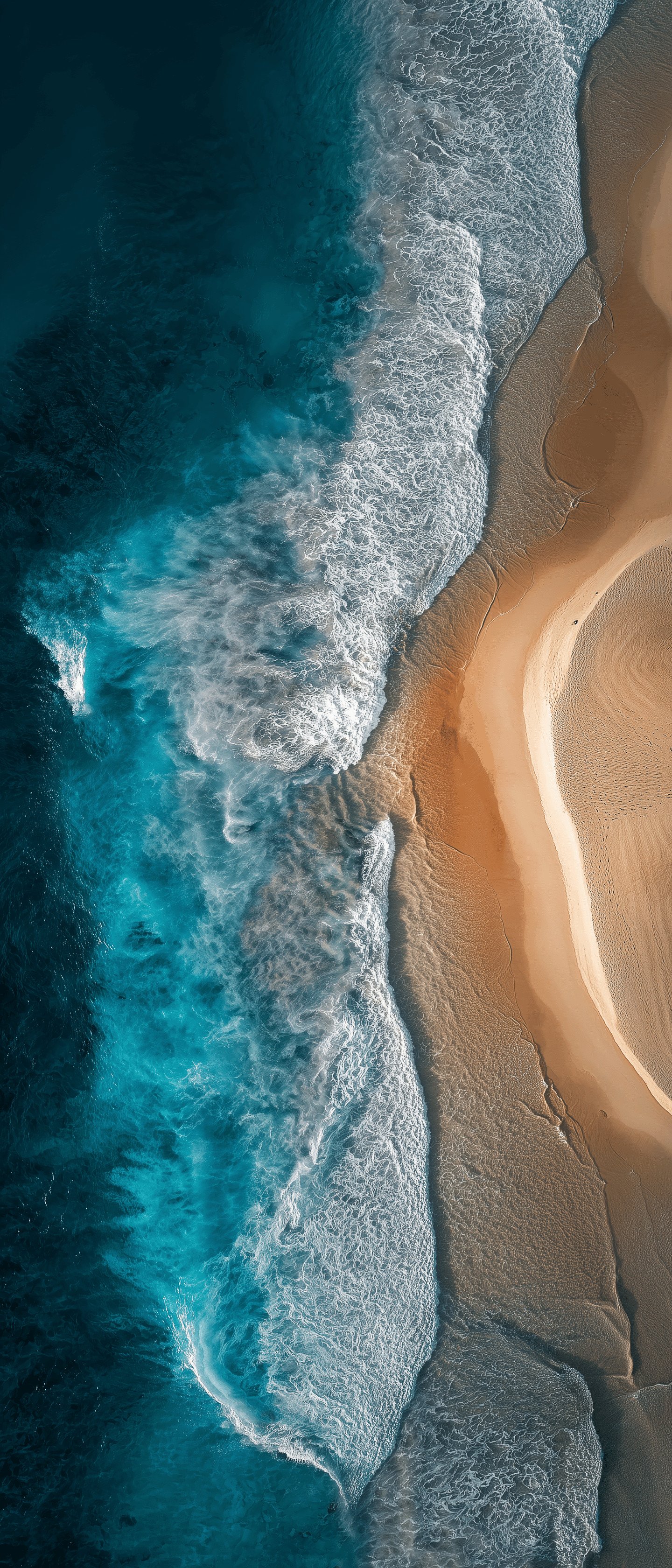 Aerial Beach Waves Wallpaper 4k for iphone - Nature wallpaper - 4K
