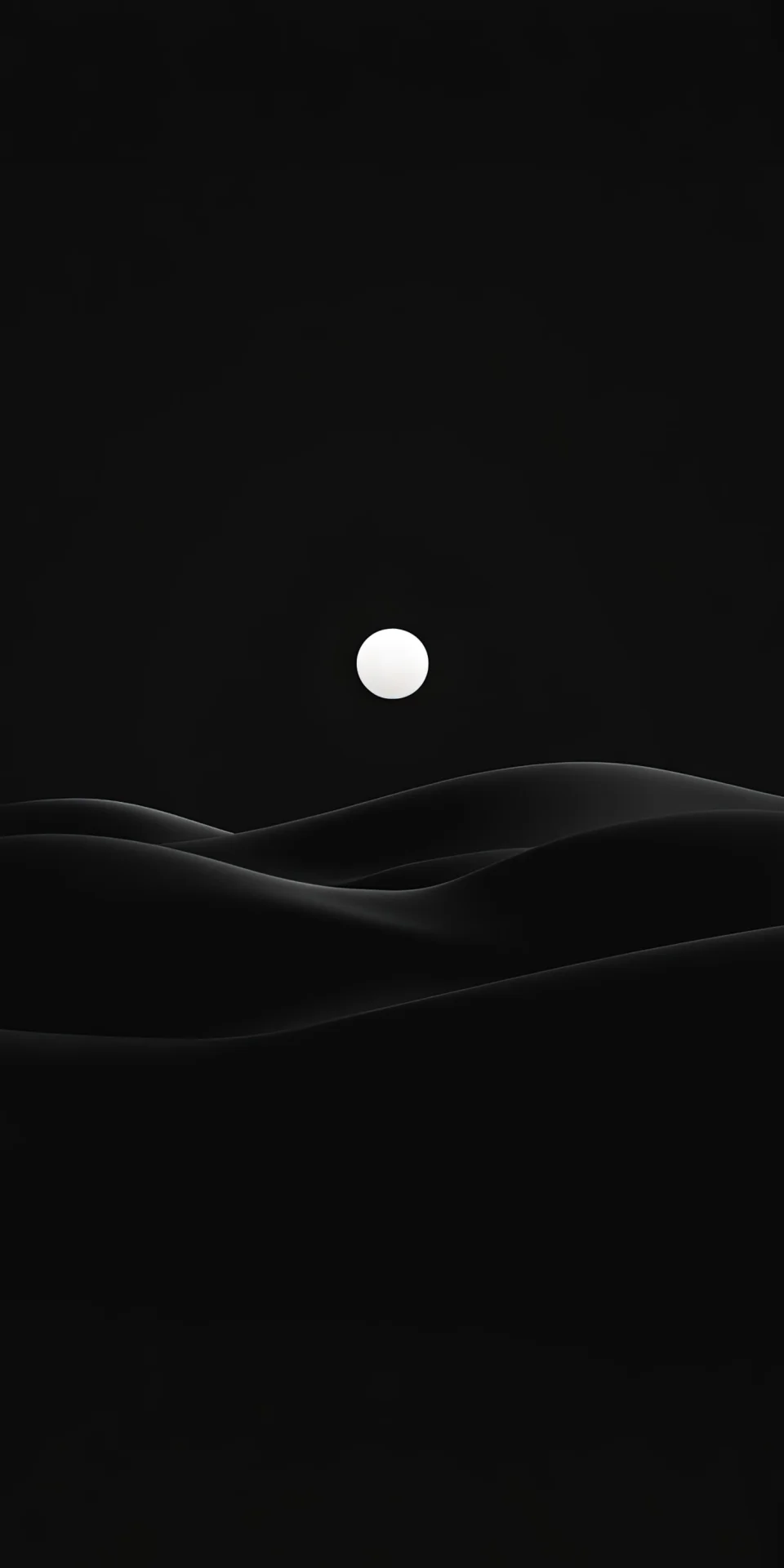 AMOLED Black Minimalist Wallpaper 4K - Moon Over Dark Dunes... - Artist wallpaper - 4K