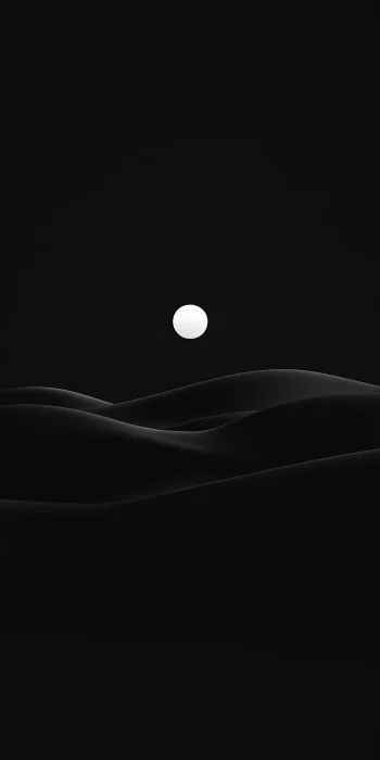 Amoled Black Minimalist Wallpaper 4K - Moon Over Dark Dunes Background