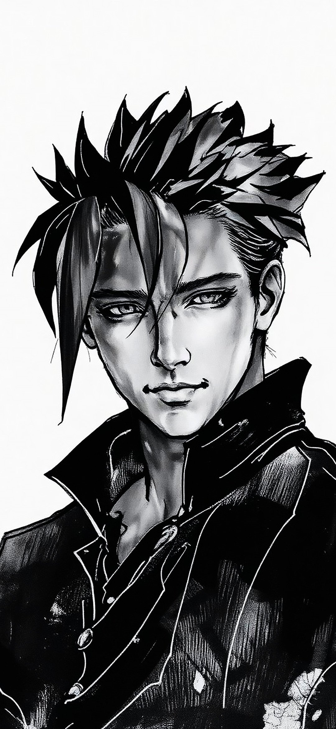 Anime Boy Black and White Sketch – Dark Manga Art 4K Wallpaper - Anime wallpaper - 4K