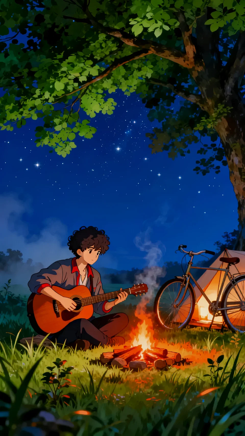 Anime Boy Guitarist 4K Phone Wallpaper - Creative wallpaper - 4K