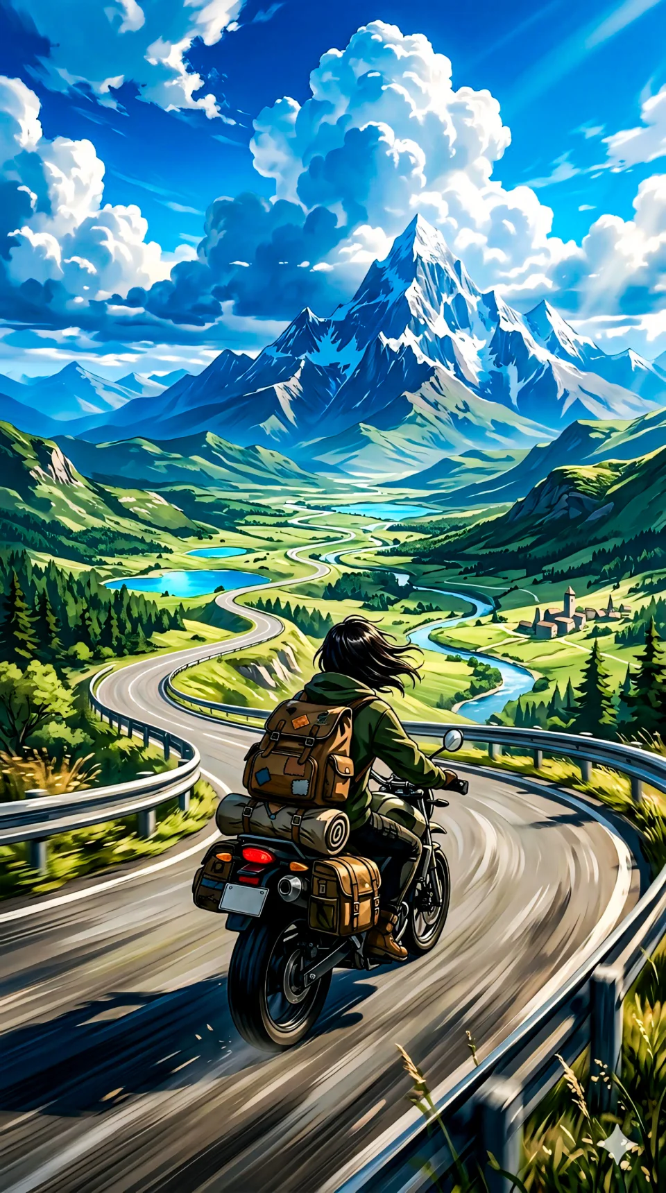 Anime Girl Bike 4K Phone Wallpaper - Anime wallpaper - 4K