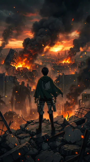 Apocalyptic Resolve - Eren Yeager in Burning Titan War