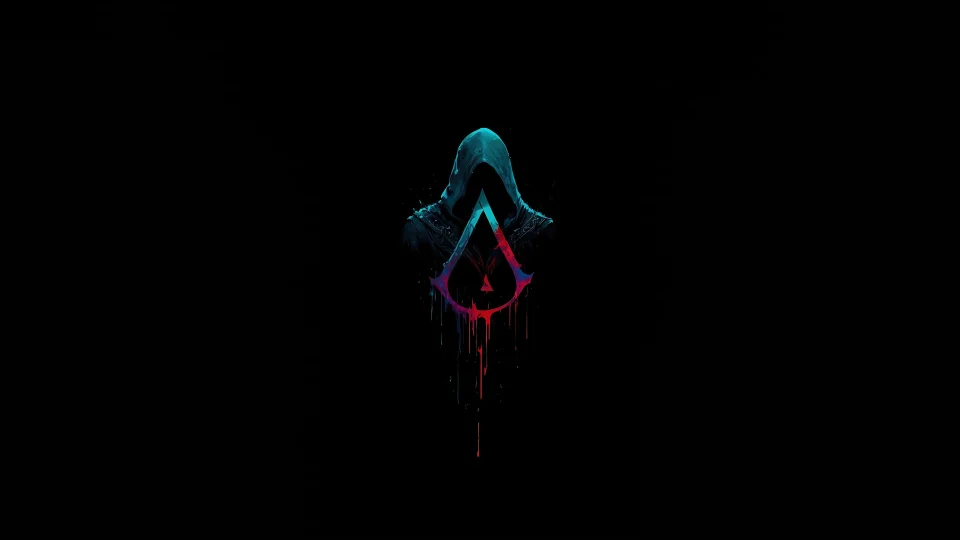 Assassin S Creed Minimalist Logo 4K Wallpaper Dark & Neon... - Games wallpaper - 4K