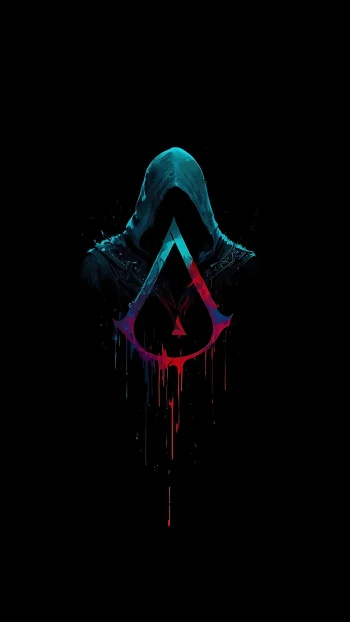Assassin's Creed Neon Dark Minimalist Wallpaper