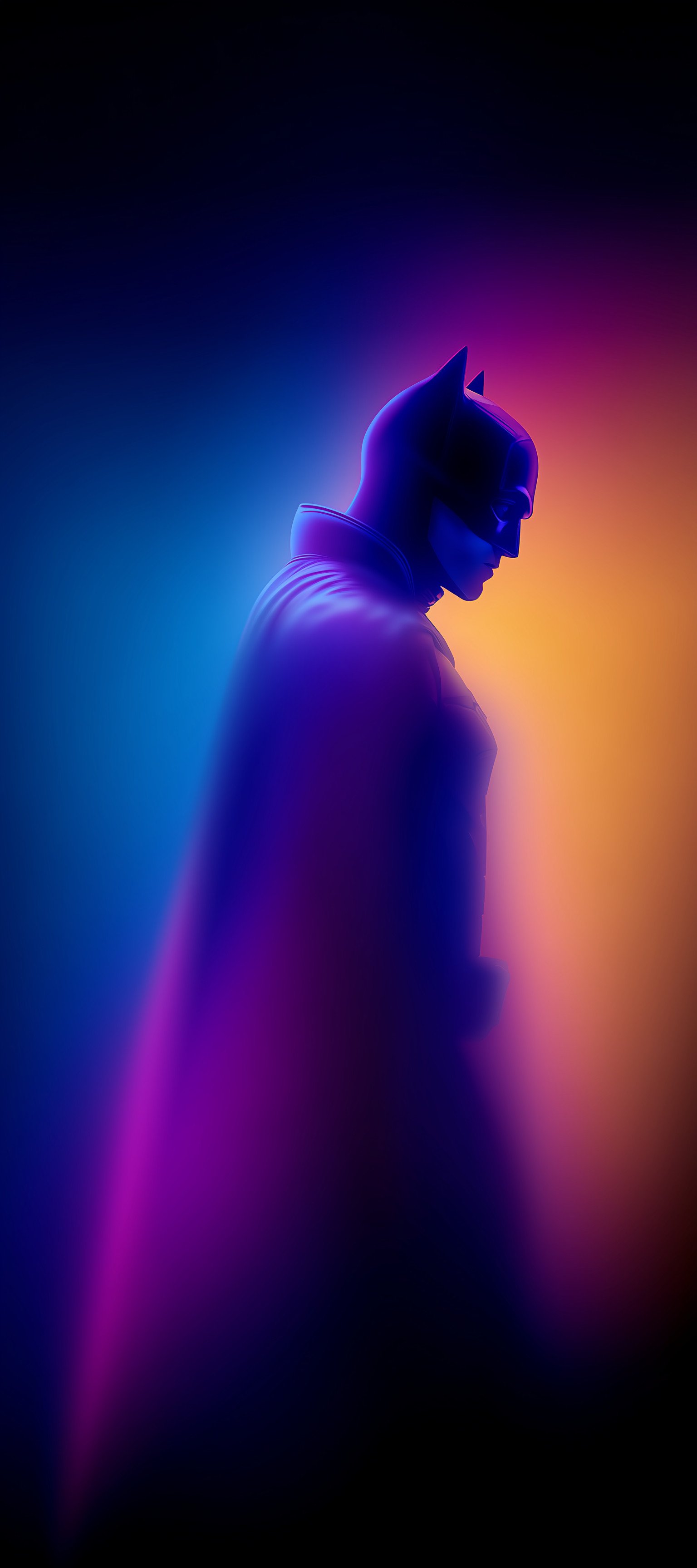 Batman Neon Glow 4K Wallpaper Dark Knight Gradient Art - Artist wallpaper - 4K