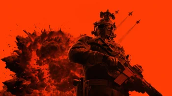 Battlefield 2042 Soldier 4K Wallpaper Orange Explosion Aesthetic