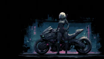 Biker Girl With Katana 4k wallpaper