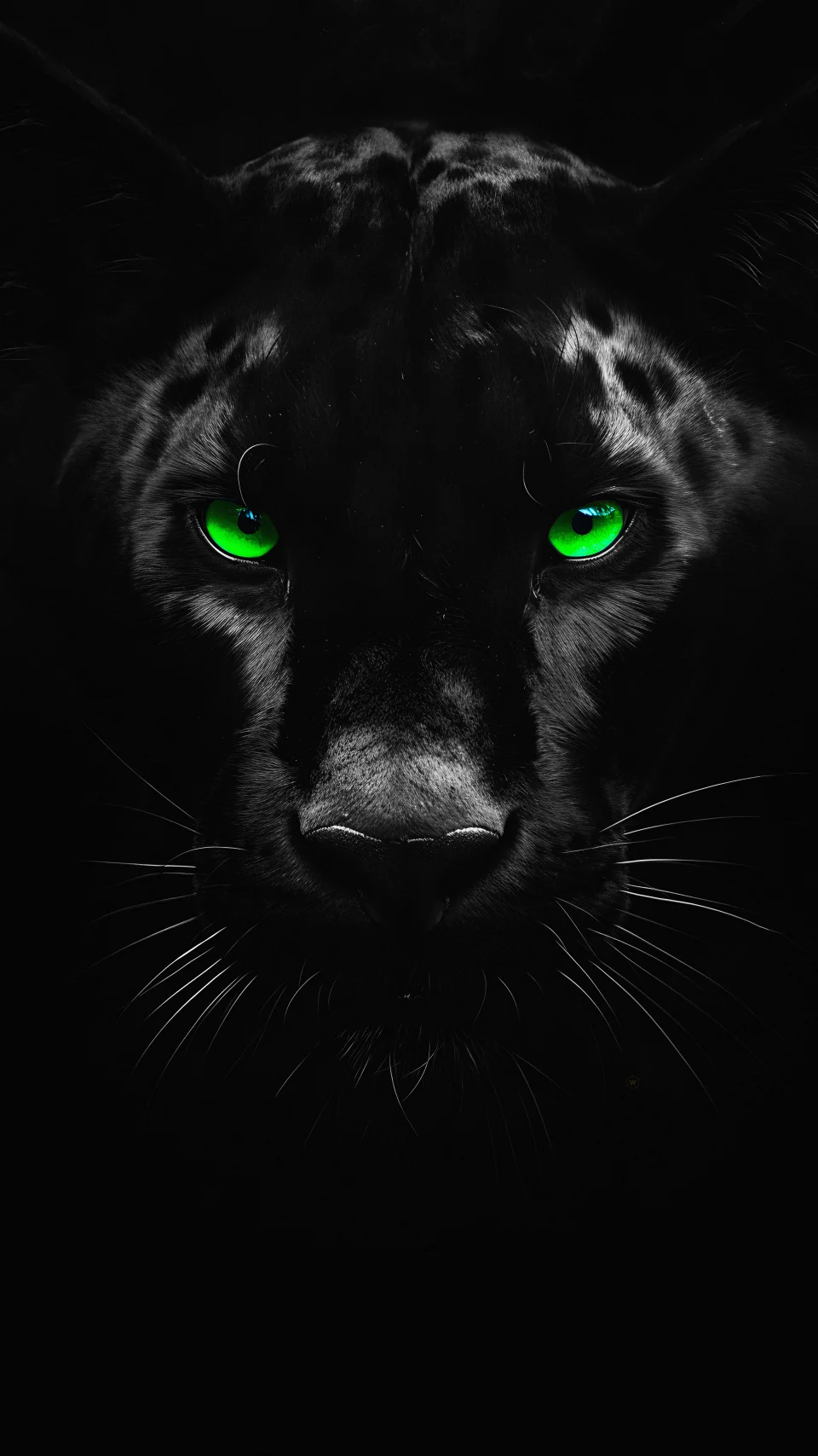 Black Panther Green Eyes Dark AMOLED 8k Wallpaper - Animals wallpaper - 4K