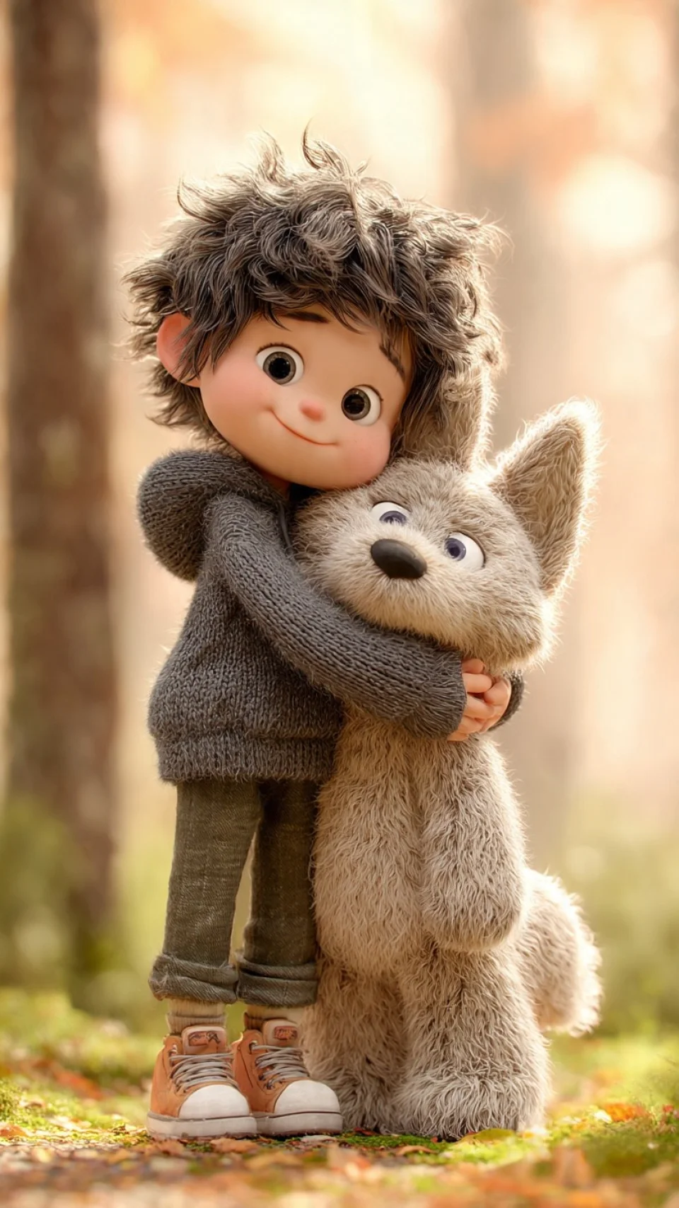 Boy And Her Cute Friend Phone Wallpaper - 3D wallpaper - 4K