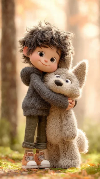 boy and her cute friend