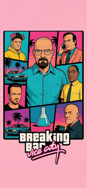 Breaking Bad Wallpaper 4K – Walter White Vice City Style