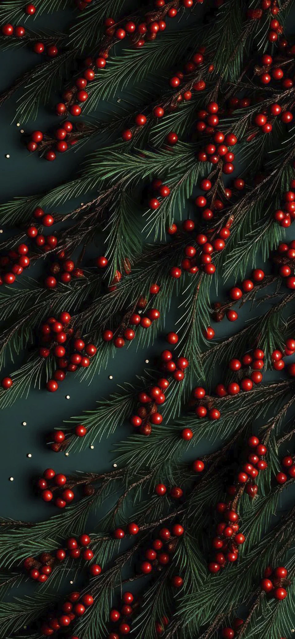 Christmas Pine Branches Red Berries Wallpaper - Celebrations wallpaper - 4K