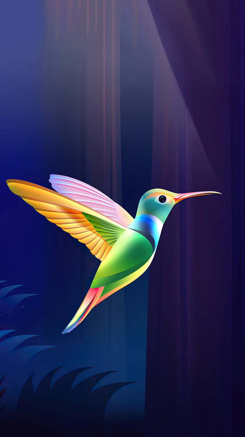 Colorful Hummingbird Minimal Art 4K Wallpaper - Birds wallpaper - 4K