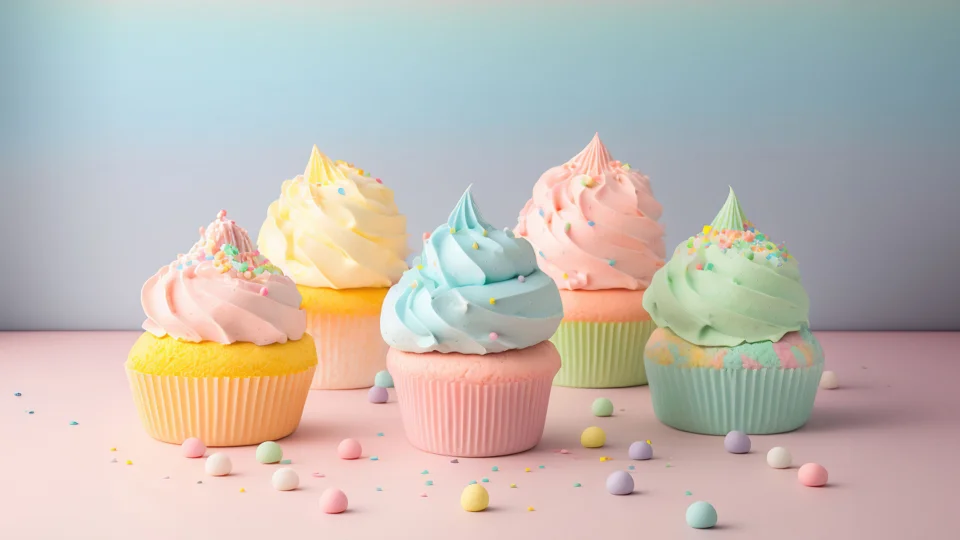 Colorful Pastel Cupcakes 4K Wallpaper Sprinkles & Sweet Aesthetic - Food wallpaper - 4K