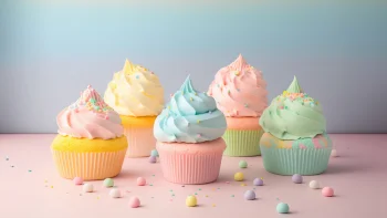 Colorful Pastel Cupcakes 4K Wallpaper Sprinkles & Sweet Aesthetic