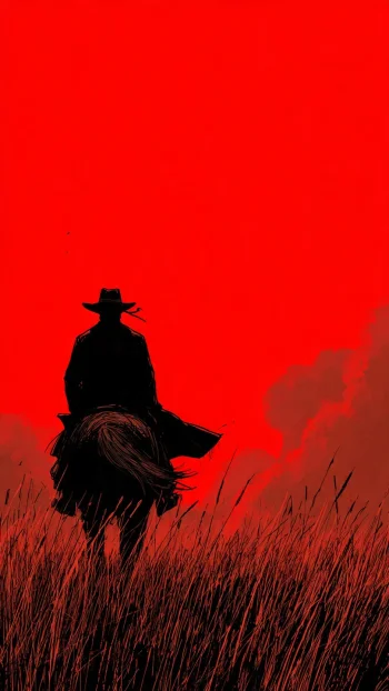 Cowboy Red Sunset Wallpaper