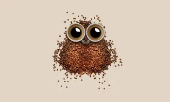 Creative Coffee Owl Art 4K Wallpaper Beans & Cups Aesthetic