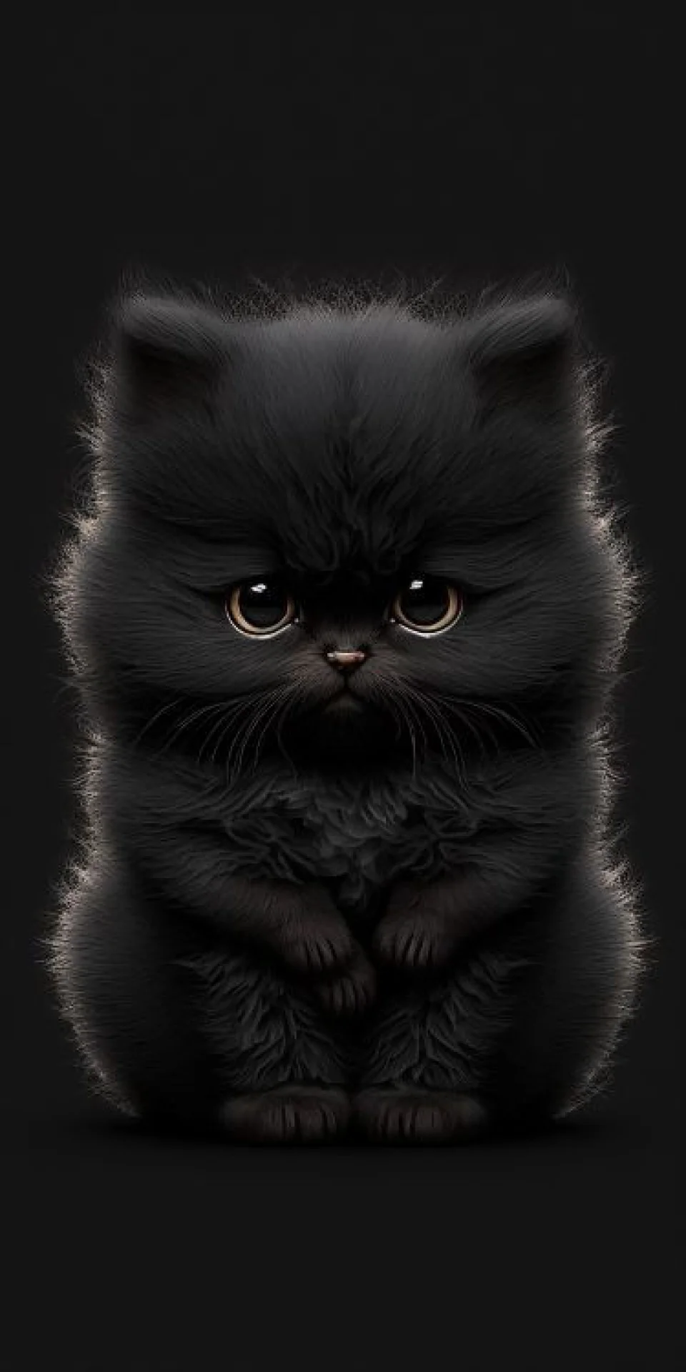 Cute Black Kitten 4K Wallpaper Fluffy & Dark Aesthetic - Cute wallpaper - 4K