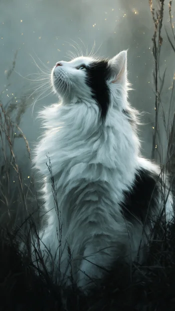 Cute Cat Aesthetic Wallpaper 4K Fluffy White Cat Nature HD Mobile Background