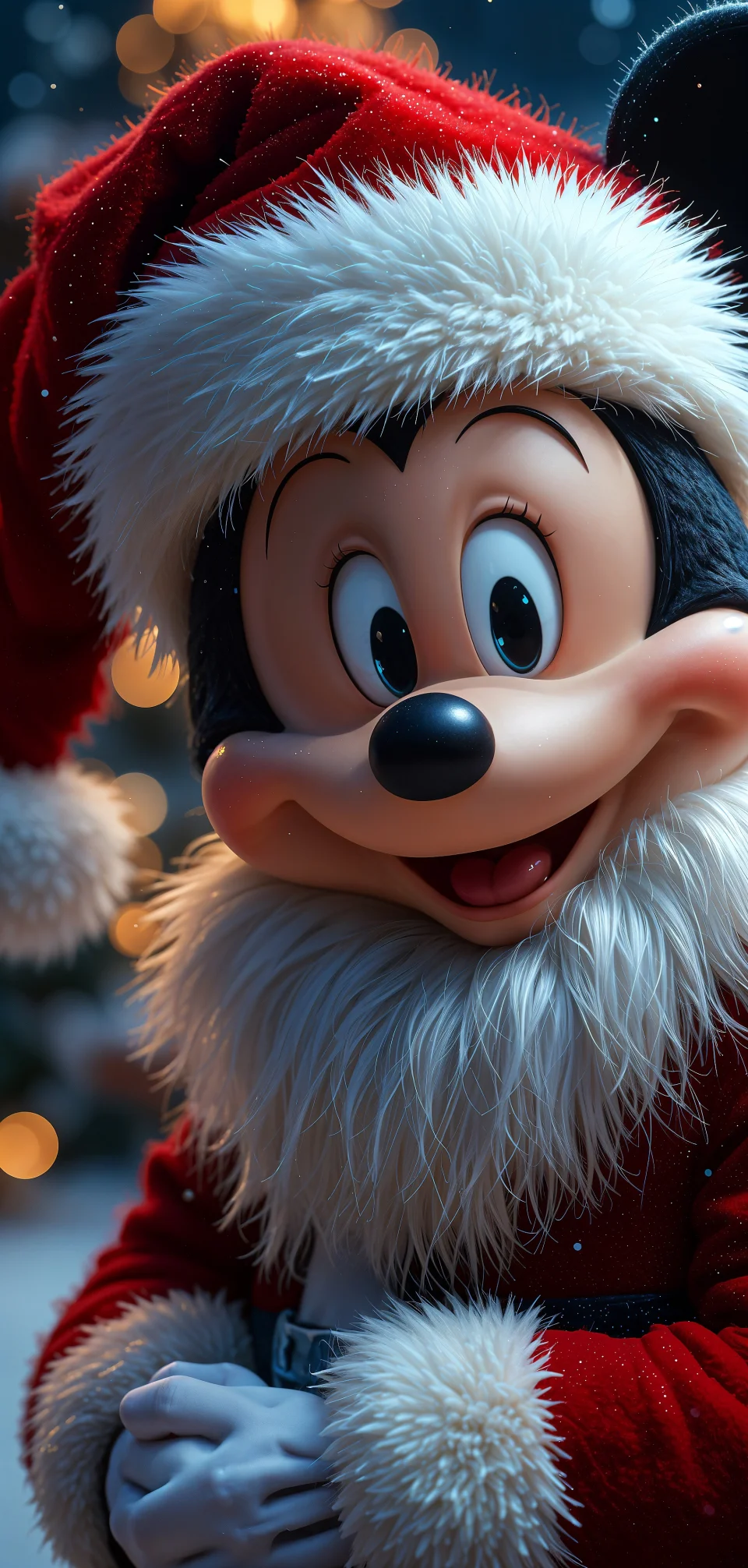Cute Christmas Cartoon Mouse Santa Wallpaper - Celebrations wallpaper - 4K