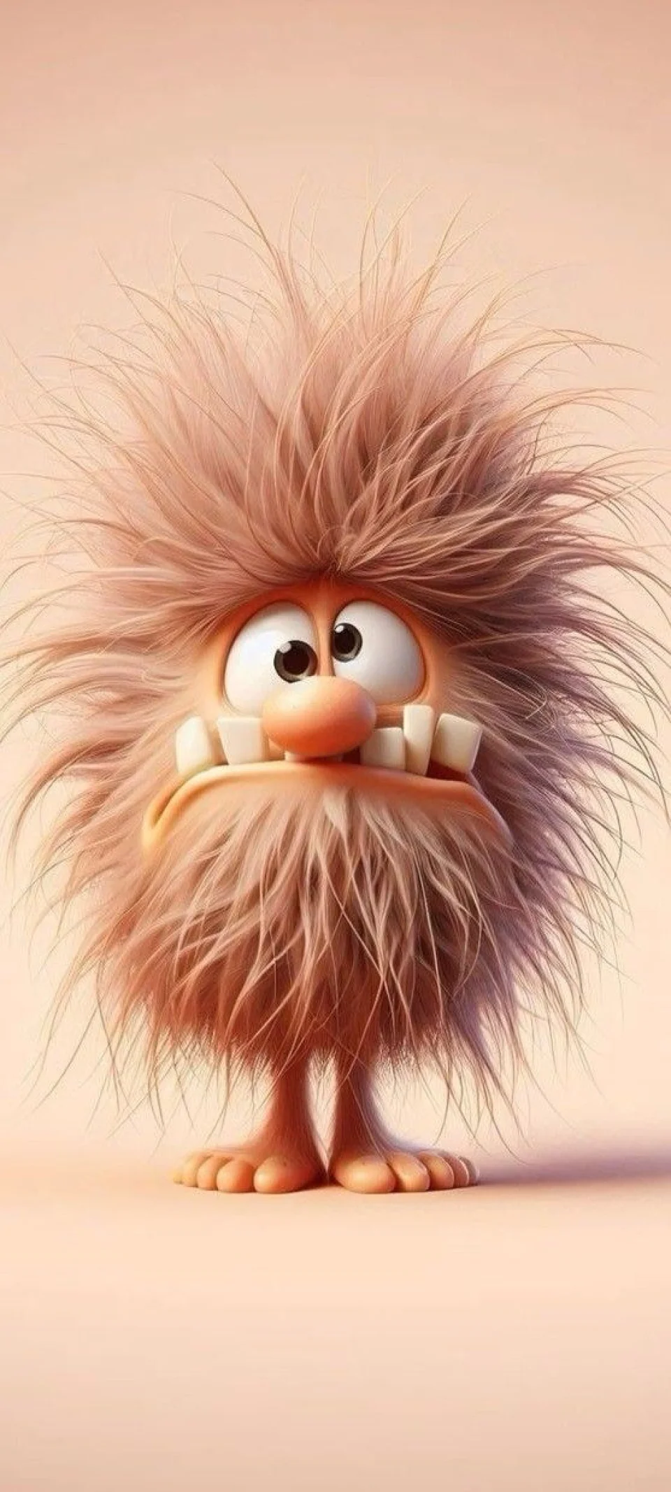 Cute Fluffy Monster Wallpaper 3d Art Aesthetic - Funny wallpaper - 4K