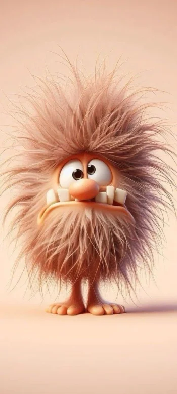 Cute Fluffy Monster Wallpaper 3D Art Aesthetic