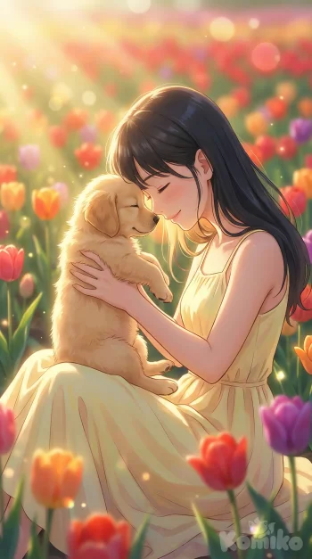 Cute girl with puppy❤