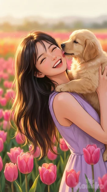 Cute girl with puppy ❤