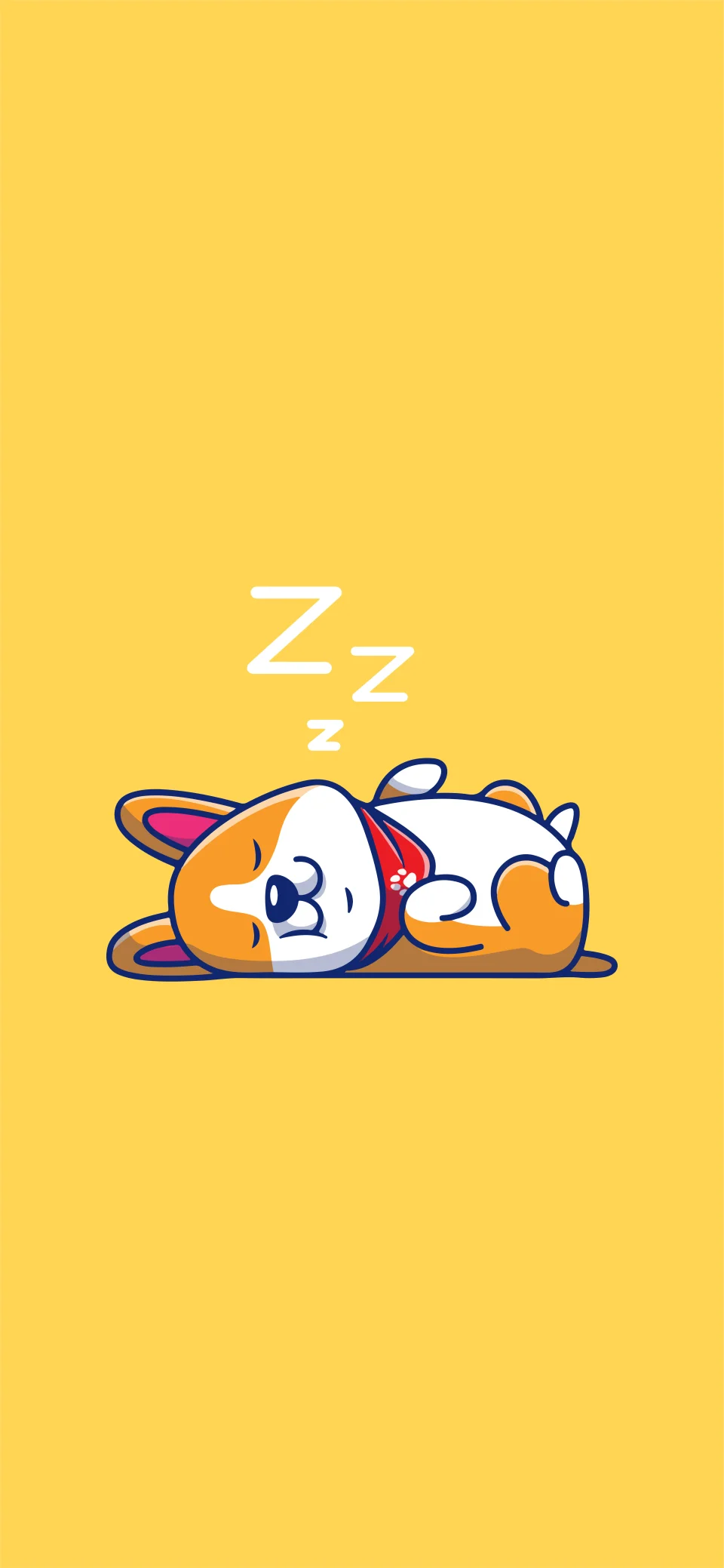 Cute Sleeping Cartoon Dog Minimal Wallpaper - Cartoons wallpaper - 4K
