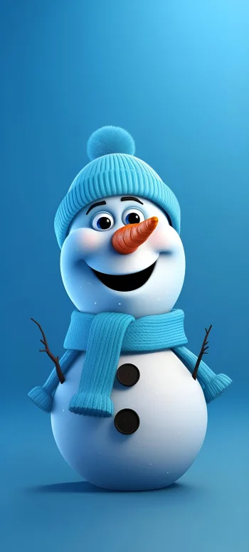 Cute Snowman 4K Wallpaper – Winter Aesthetic Ultra HD Mobile Background