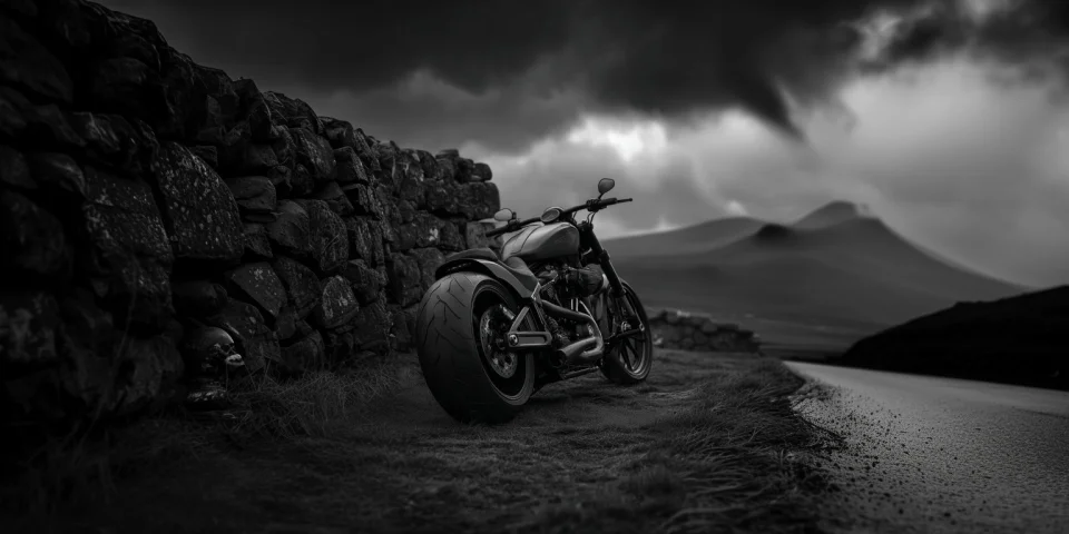 Dark Cruiser Motorcycle Black And White Wallpaper 4K - Bikes wallpaper - 4K