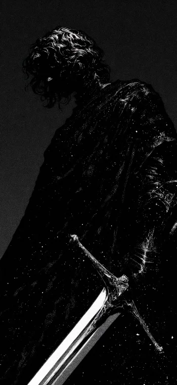 Dark Knight Sword Black Aesthetic 4K Wallpaper Fantasy Warrior Ultra HD Background