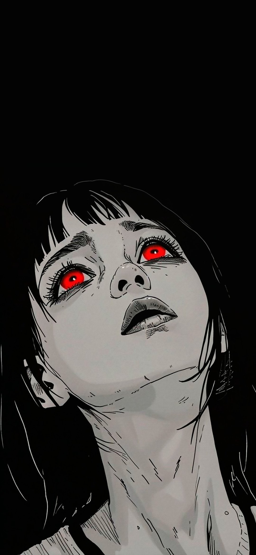 Dark Manga Girl Red Eyes Aesthetic Wallpaper - Artist wallpaper - 4K