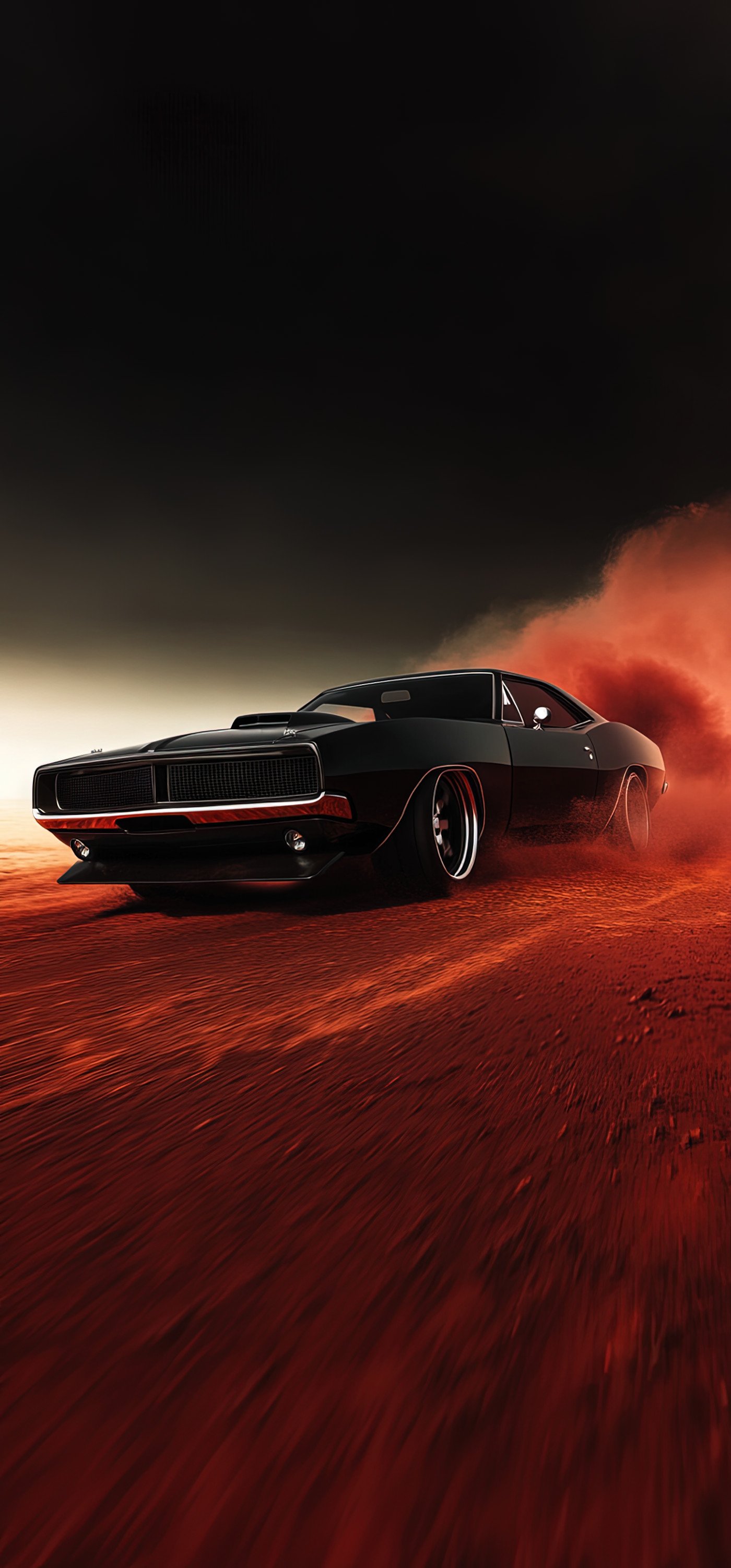 Dark Red Car Mobile Wallpaper - Classic Muscle Car Phone Background - Cars wallpaper - 4K