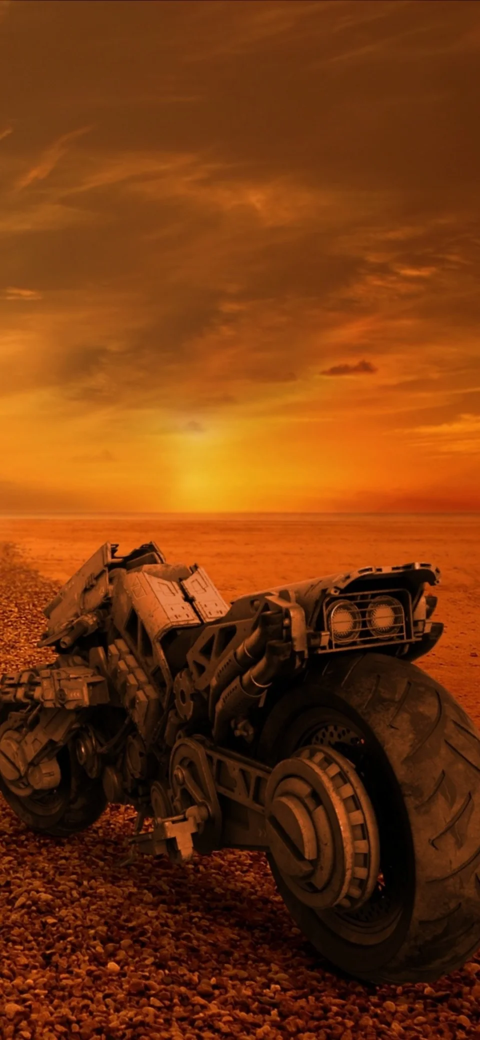 Dawn Of Ruins Post-apocalyptic Sci-fi Battle Bike 4K Phone... - Bikes wallpaper - 4K