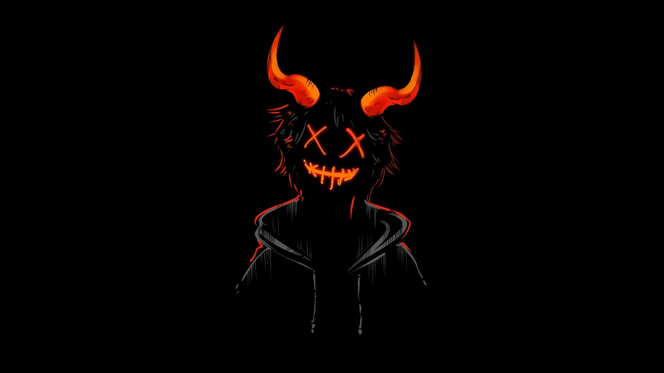 Demon Mask 4K Wallpaper Dark Anime Boy With Horns Ultra HD... - Artist wallpaper - 4K