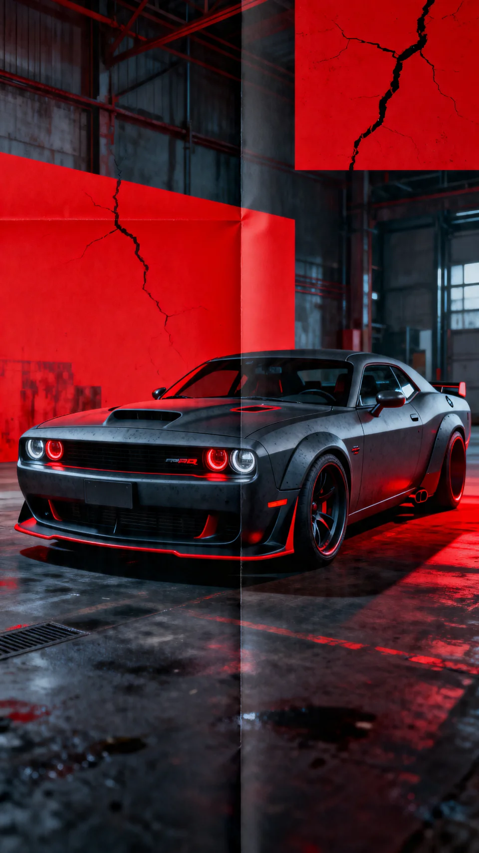 Dodge Challenger Hellfire Red 4K Phone Wallpaper - Cars wallpaper - 4K