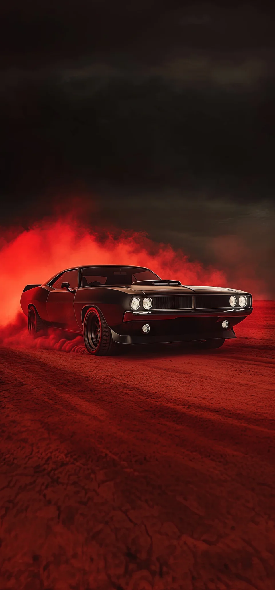 Dodge Challenger Wallpaper 4K - Dark Muscle Car Red Smoke Drift... - Cars wallpaper - 4K